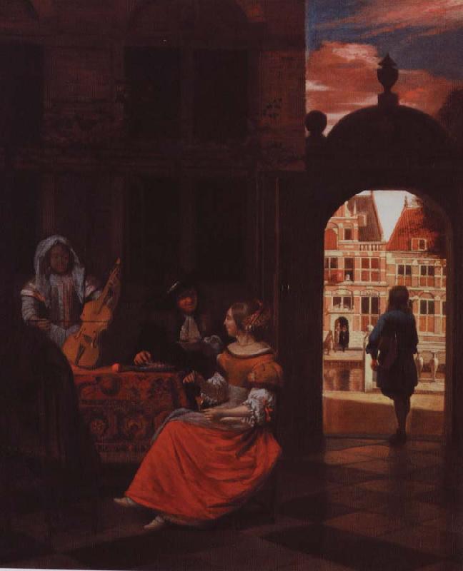 Pieter de Hooch musikalisk soare oil painting picture